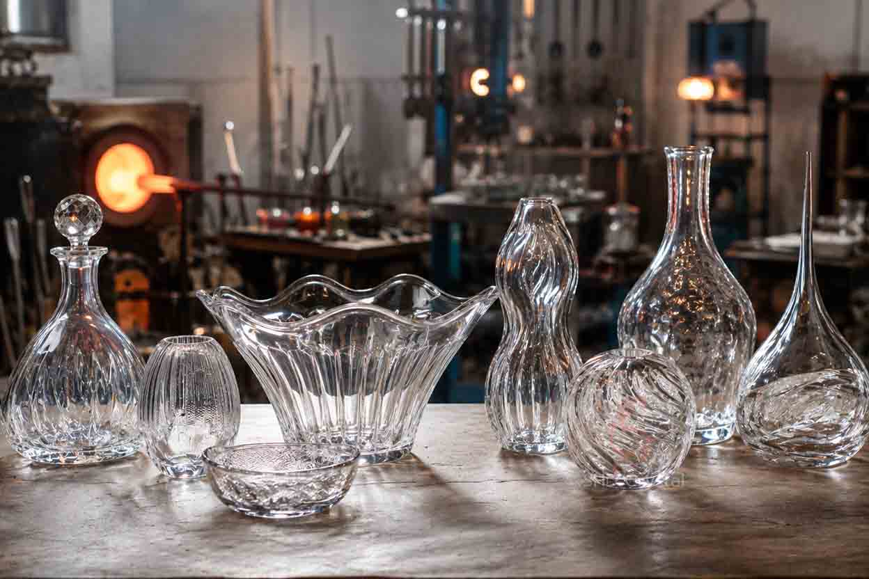 mouth blown crystal glass