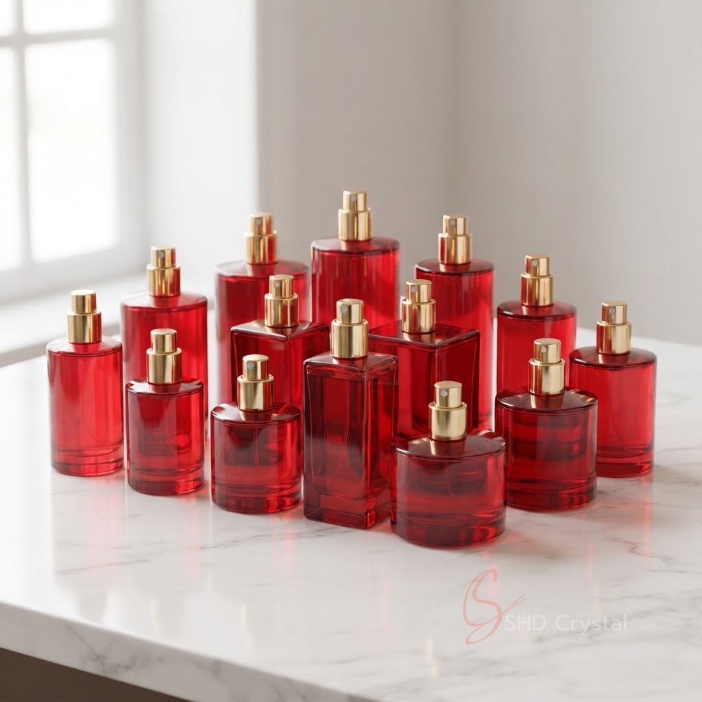 red glass perfume bottles manufacturer