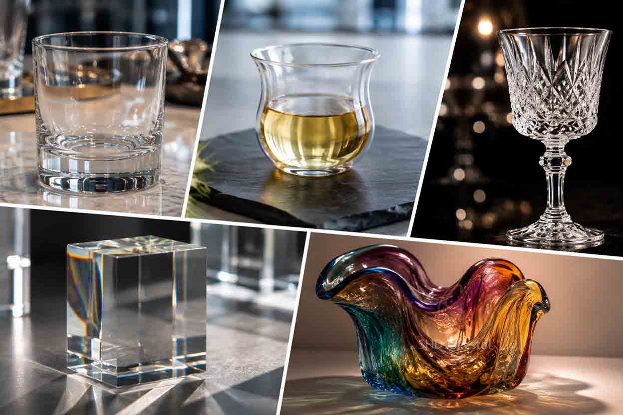 selection of materials for glassware