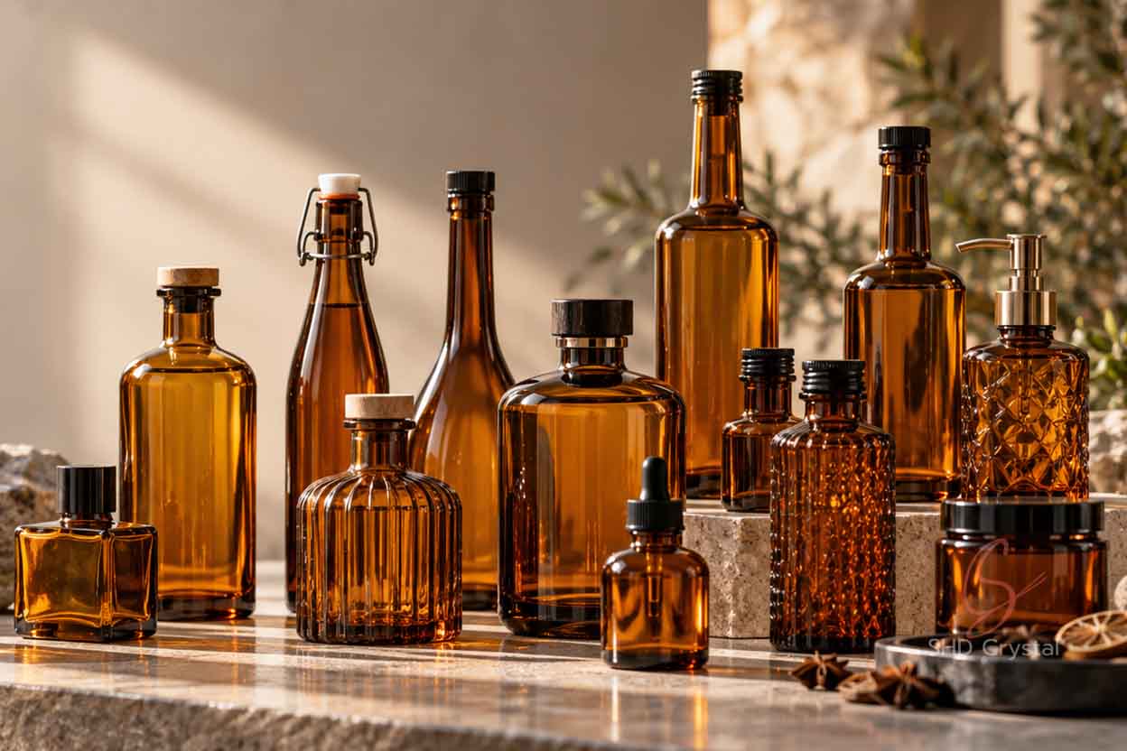 amber glass bottles