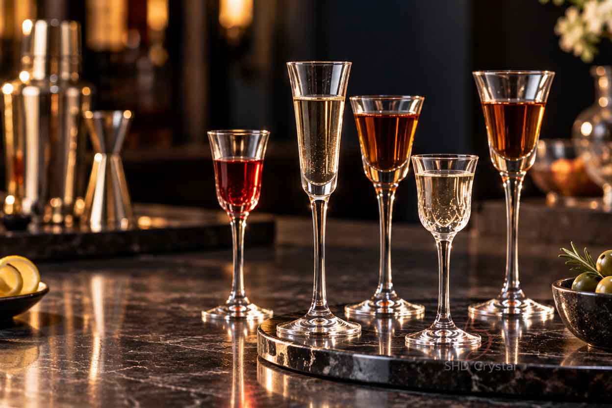 custom long stem shot glasses