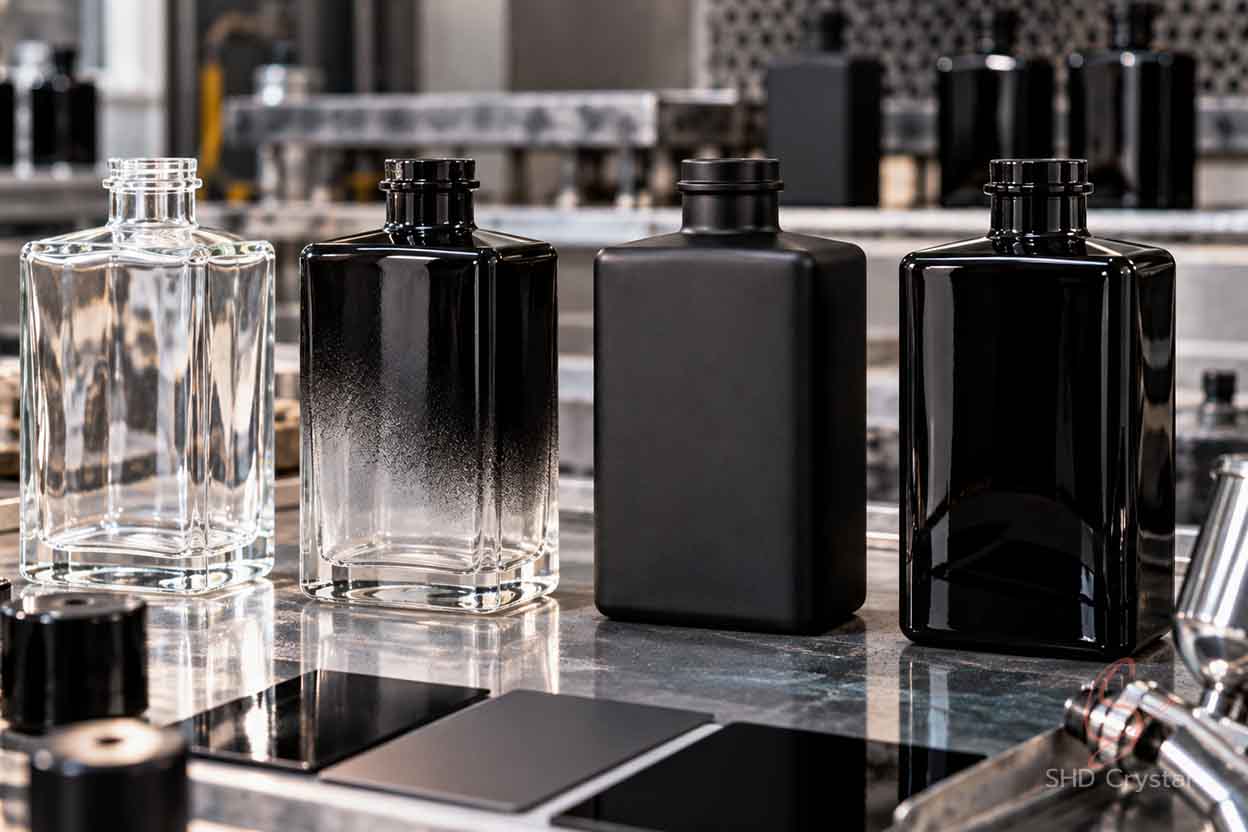 glass bottle surface finishing