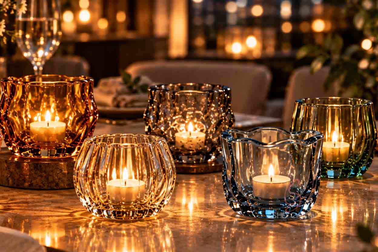 glass tea light candle holders