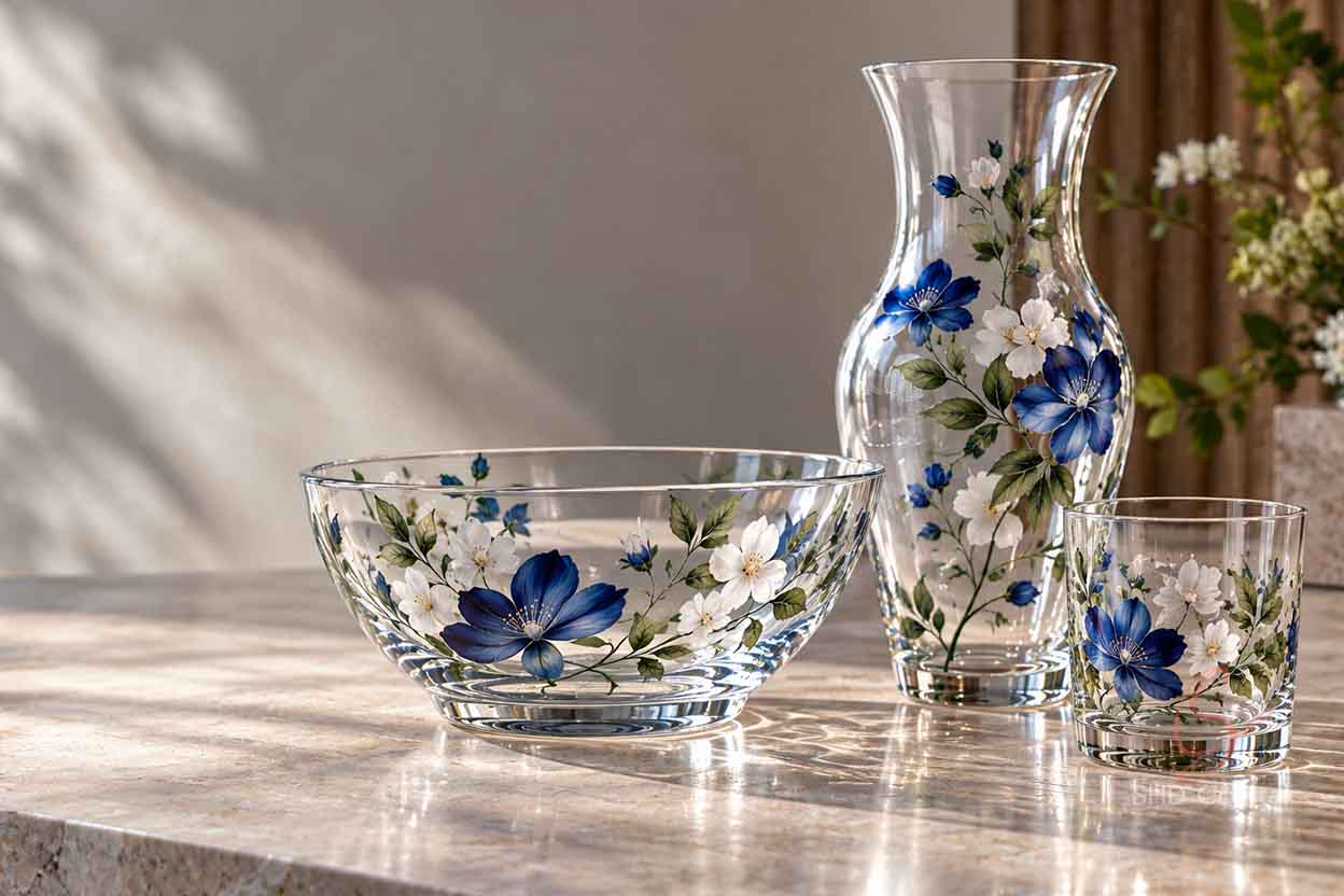 crystal glass decal decoration