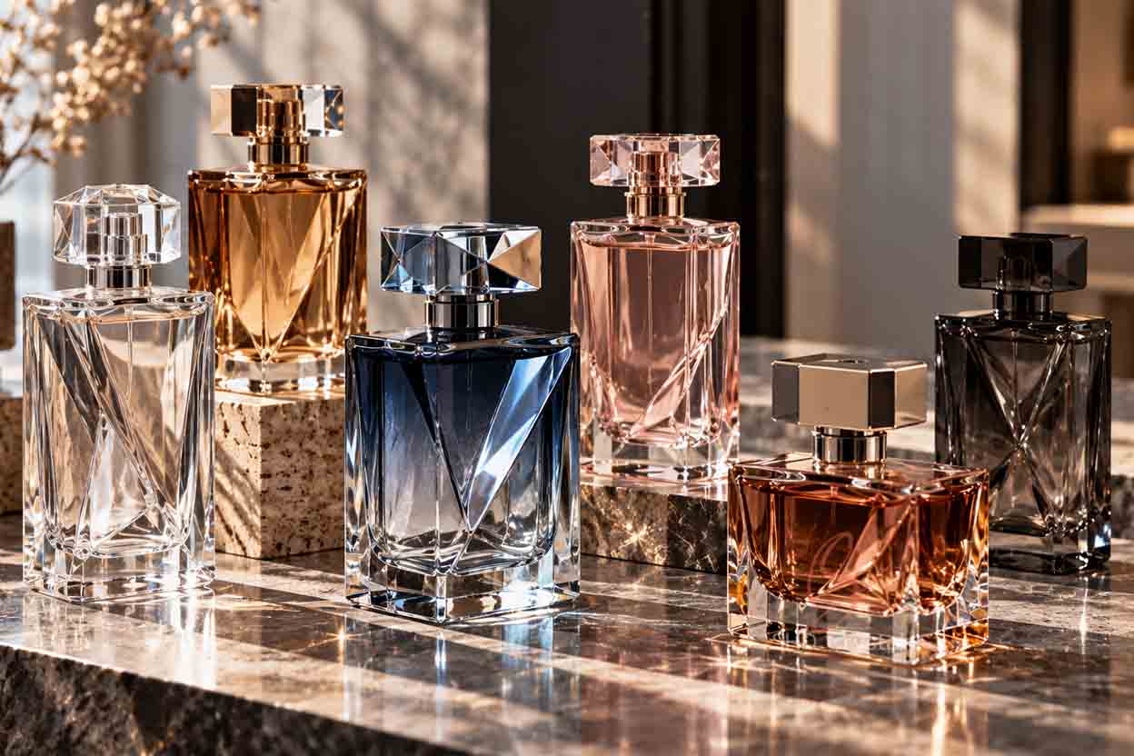 geometric perfume bottle design