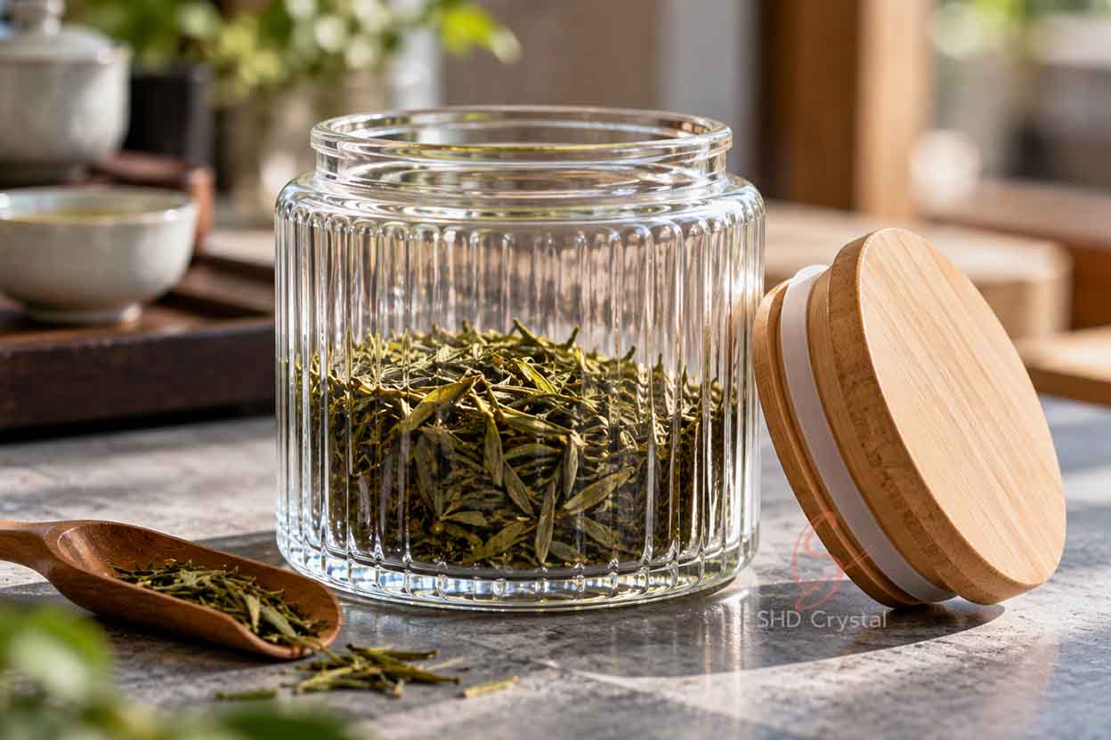 glass tea storage jar