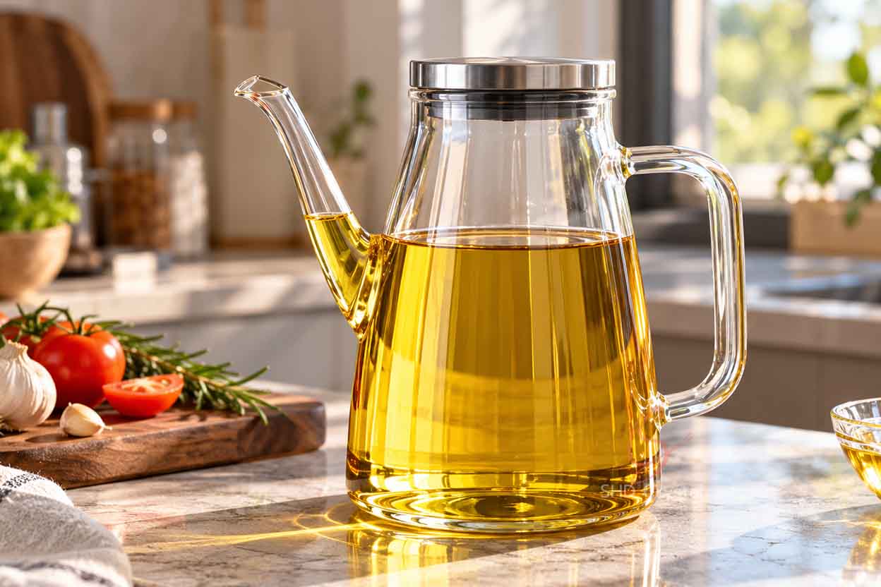 large glass oil jug