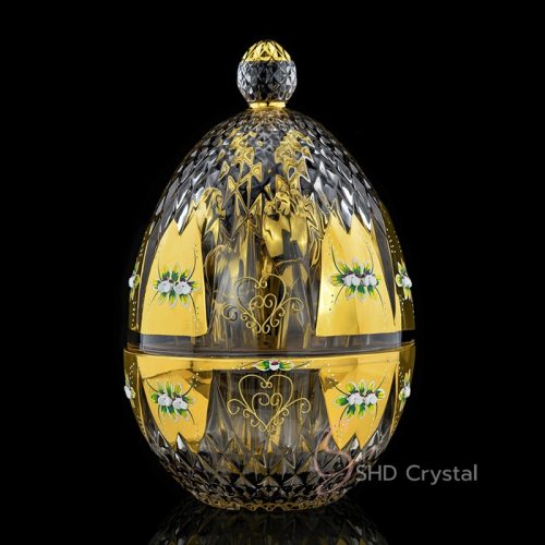 Giant Egg-Shaped Enamel Crystal Snack Jar with Lid