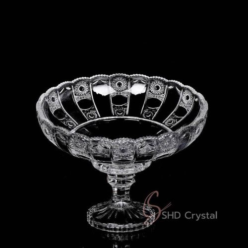 Clear Crystal Fluted Footed Fruit Bowl