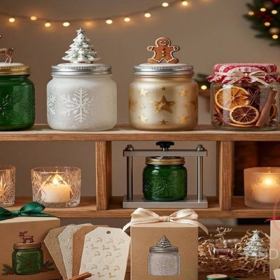 Christmas jars with lids OEM