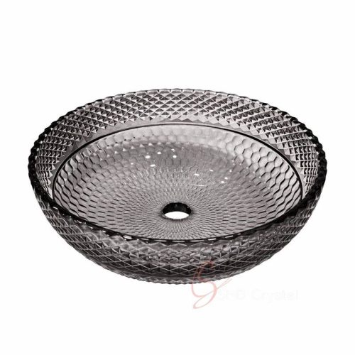Smoky Faceted Bowl Crystal Washbasin