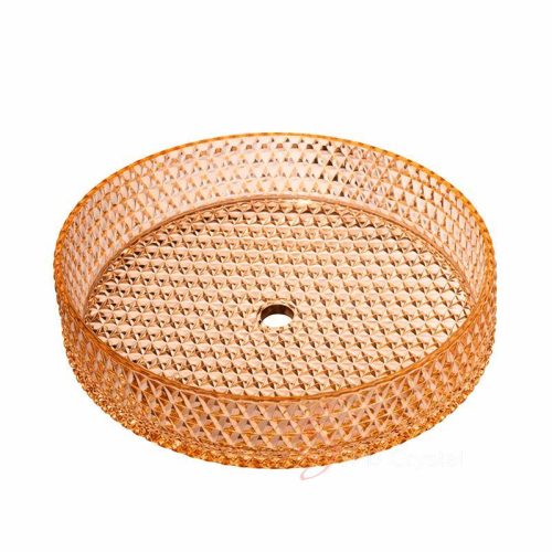 Amber Diamond Round Crystal Washbasin