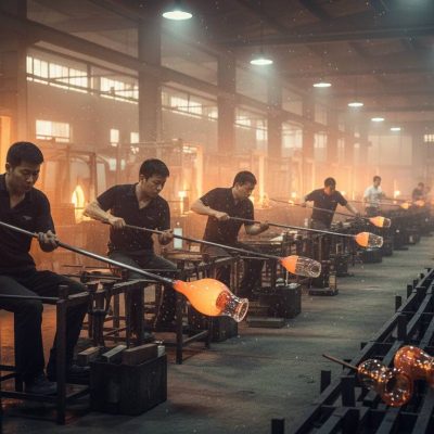 Glass rotational molding production line
