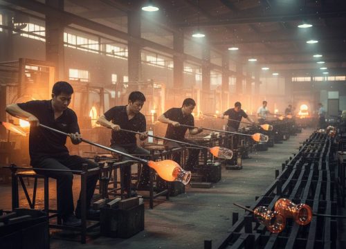 Glass rotational molding production line
