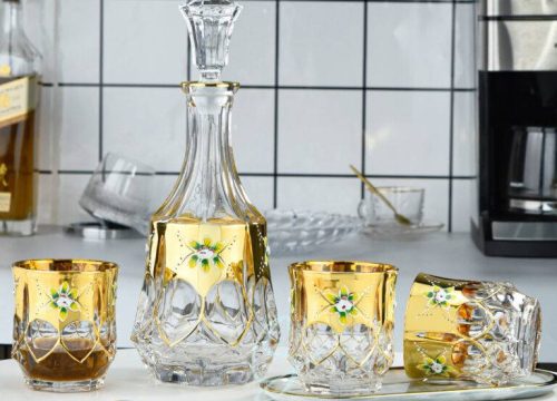 Flower Gold Ribbon Whiskey Decanter