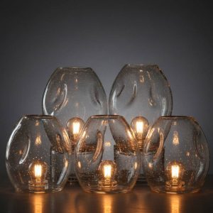 Traditional hand-blown glass lampshades