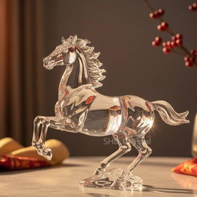 Zodiac horse crystal sculpture