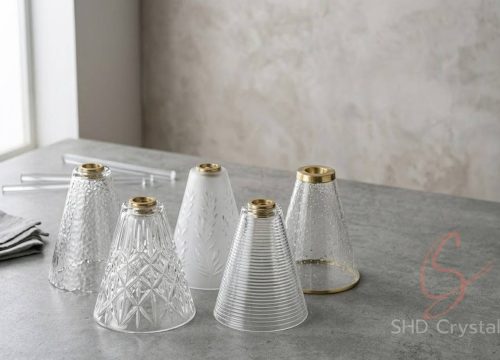 bespoke conical glass lampshades