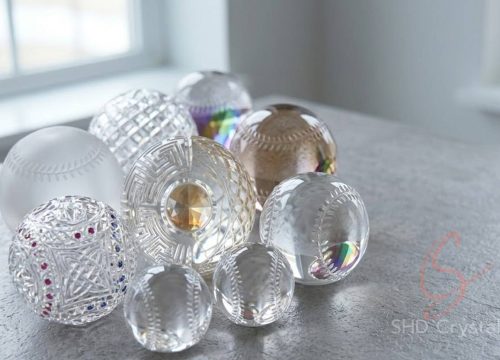 bespoke crystal glass baseball