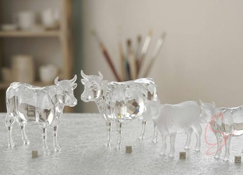 bespoke crystal glass cow