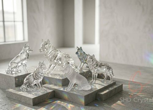 bespoke crystal glass wolf