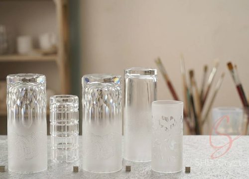 bespoke cylindrical glass lamp shades