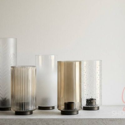 bespoke cylindrical glass lampshades