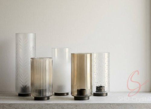 bespoke cylindrical glass lampshades