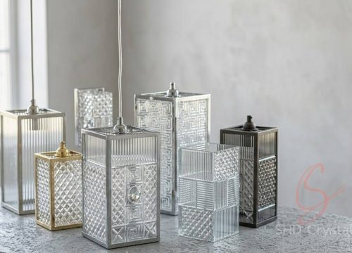bespoke rectangular glass lampshades