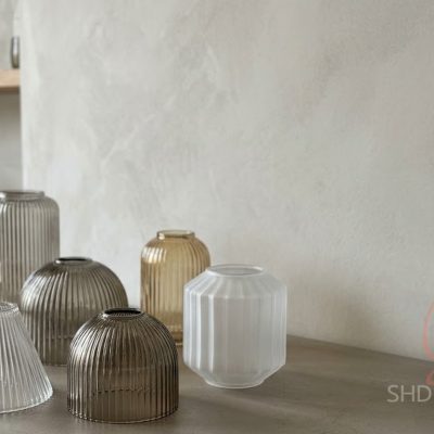 bespoke ribbed glass lampshades