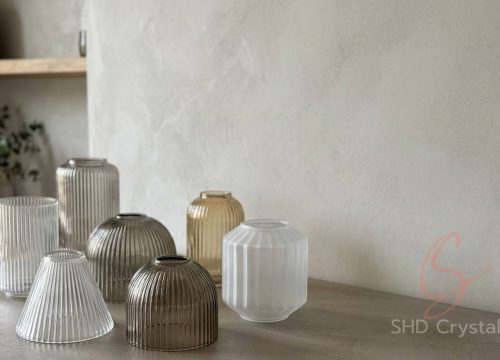 bespoke ribbed glass lampshades