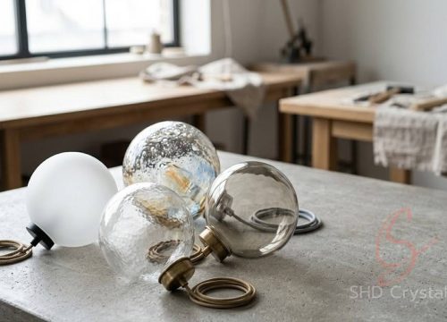 bespoke spherical glass lampshades