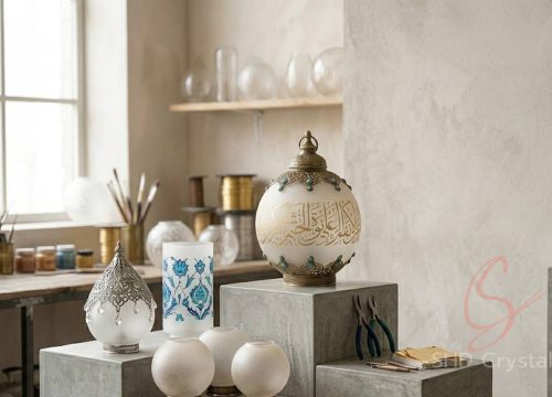 bespoke vintage frosted glass lampshades