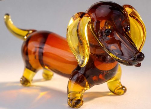 blown glass dog figurines