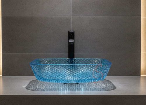 blue crystal wash basin