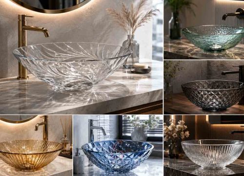 clear glass washbasin