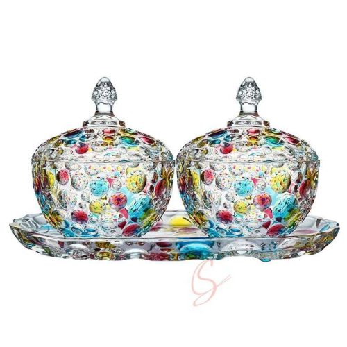 Multicolor Bubble Glass Candy Jar (Small)