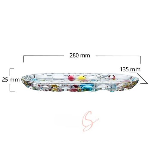 Multicolor Bubble Glass Serving Tray