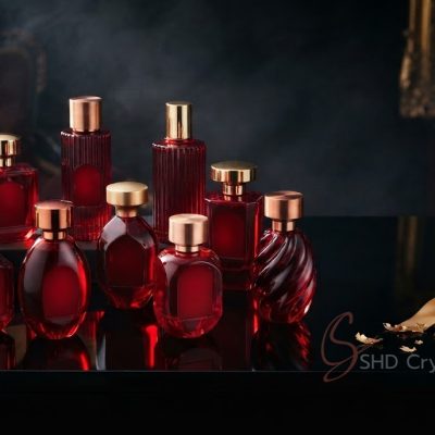 colored glass perfume bottle
