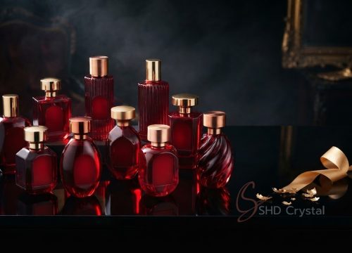 colored glass perfume bottle