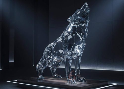 crystal glass wolf OEM