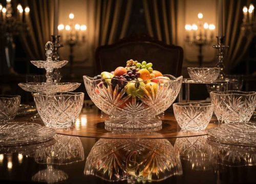 crystal serving bowl sets