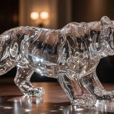crystal tiger sculpture