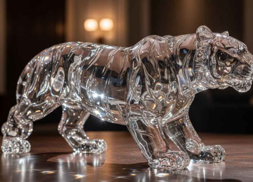 crystal tiger sculpture