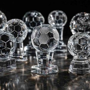 custom crystal football trophy