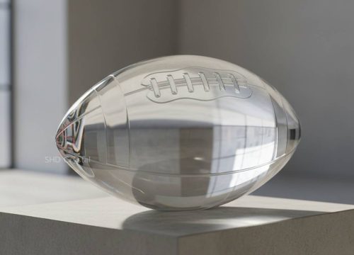 bespoke crystal glass football