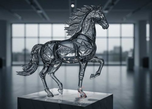 custom crystal glass horse