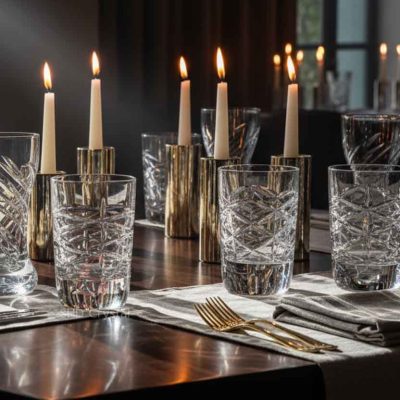 custom crystal water glass
