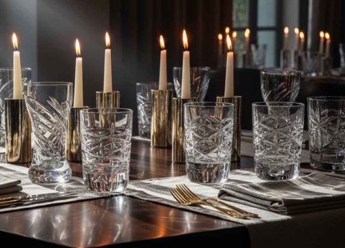 custom crystal water glass