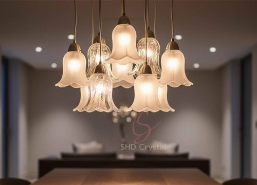 custom flower bud glass lampshades
